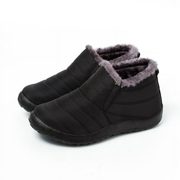 Botas de nieve de PU cálidas y antideslizantes, informales, ligeras y con paraguas, talla 35 a 47