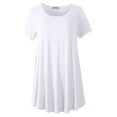 thumbnail image 3 of VEPKUL Plus Size Blouse for Women Short Sleeve Casual Shirt Tunic Tops Down Neck T-Shirt Loose Shirt White 3X, 3 of 9