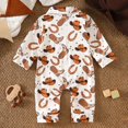 thumbnail image 4 of Faraee Western Cowboy Print Baby Footless Romper Long Sleeve Button Down Newborn Jumpsuit Pajamas Infant Soft One Piece Outfit for 0‑18 Months, 4 of 8