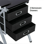 Alden Design 50 Adjustable Steel Drafting Table with Stool, Black
