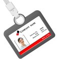 thumbnail image 1 of Horizontal ID Card Holder Case Card Holder with Lanyard Neck Strap Heavy Duty ID Card Business Card Offices, 1 of 3