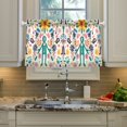 thumbnail image 2 of Yayeee Kitchen Curtains Tier Pair Light Filtering 27"x24" Rod Pocket Short Cafe Window Panel, Abstract Floral, 2 of 7