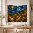 thumbnail image 5 of Magical Village Under Starry Night Sky, Dreamy Celestial for Art Lovers, Whimsical Fantasy Artwork Christmas Gift Tapestry Wall Hanging for Bedroom and Living Room, 5 of 7