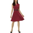 thumbnail image 2 of MODA NOVA Elegant Dress for Juniors Split Neck Wear-to-Work Sleeveless Midi Dresses, 2 of 5