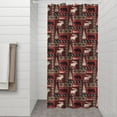 thumbnail image 2 of Red Christmas Animal and Tree Pattern Shower Curtain 36"x72" ,Bathroom Decorative Shower Curtains Set with 12 Hooks,Modern Waterproof Washable Shower Curtain, 2 of 6