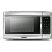 Chefman 1.3 Cu Ft Countertop Microwave Oven w/ Digital Controls, 1000 Watts - Stainless Steel, New