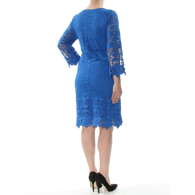 Alfani Womens Crochet-Trim A-line Dress, Blue, Large - Walmart.com