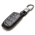 thumbnail image 2 of Vitodeco Genuine Leather Smart Key Keyless Remote Entry Fob Case Cover with Key Chain Clip for JEEP, Dodge, Chrysler (5 Buttons, Black), 2 of 6