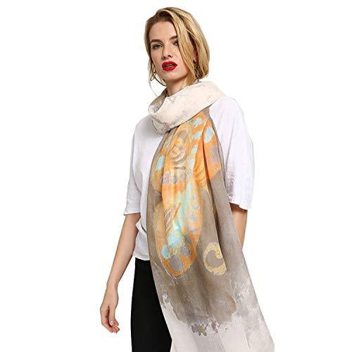 Womens Scarf Silk Long Scarf Blanket Lightweight Neck Scarf with Tropical Banana Shawl Wrap 70x 35 for Spring Summer