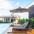 thumbnail image 3 of 10 ft Outdoor Patio Umbrella with Solar Lights & Cross Base,Adjustable Tilt Offset Cantilever Umbrella for Garden Deck Backyard Swimming Pool, 3 of 10