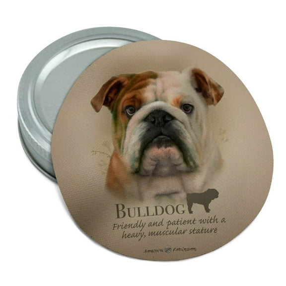 Bulldog Dog Breed Round Rubber Non-Slip Jar Gripper Lid Opener