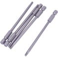 thumbnail image 1 of HUGFEGWE H3 Magnetic Hex Head Screwdriver Bits, 1/4 Inch Hex Shank 100 mm Length S2 Power Tools 5Pcs CJB91-24323, 1 of 8