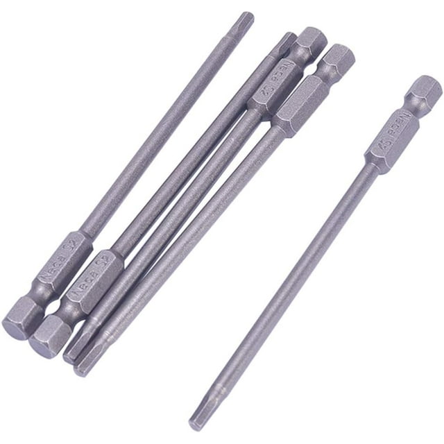 HUGFEGWE H3 Magnetic Hex Head Screwdriver Bits, 1/4 Inch Hex Shank 100 mm Length S2 Power Tools 5Pcs CJB91-24323