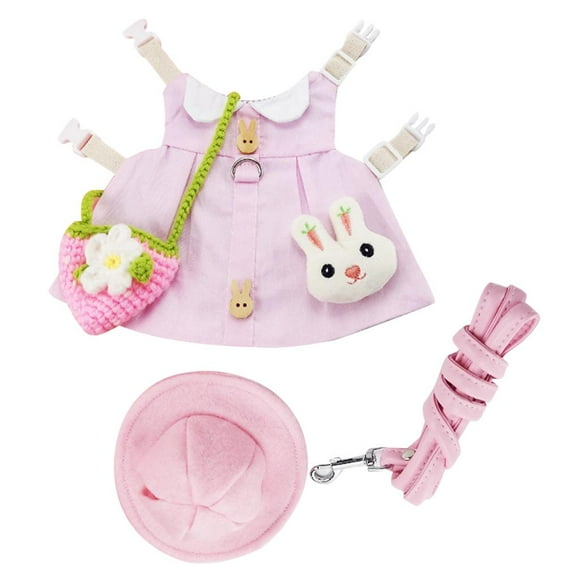 Vestido para mascotas Zulema Set conejo ardillas otoño Pink_S