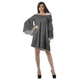 thumbnail image 3 of Moomaya Gray Womens Off Shoulder Summer Beach Dress Cotton Vacation Dress With Bell Sleeves - 2XL, 3 of 7