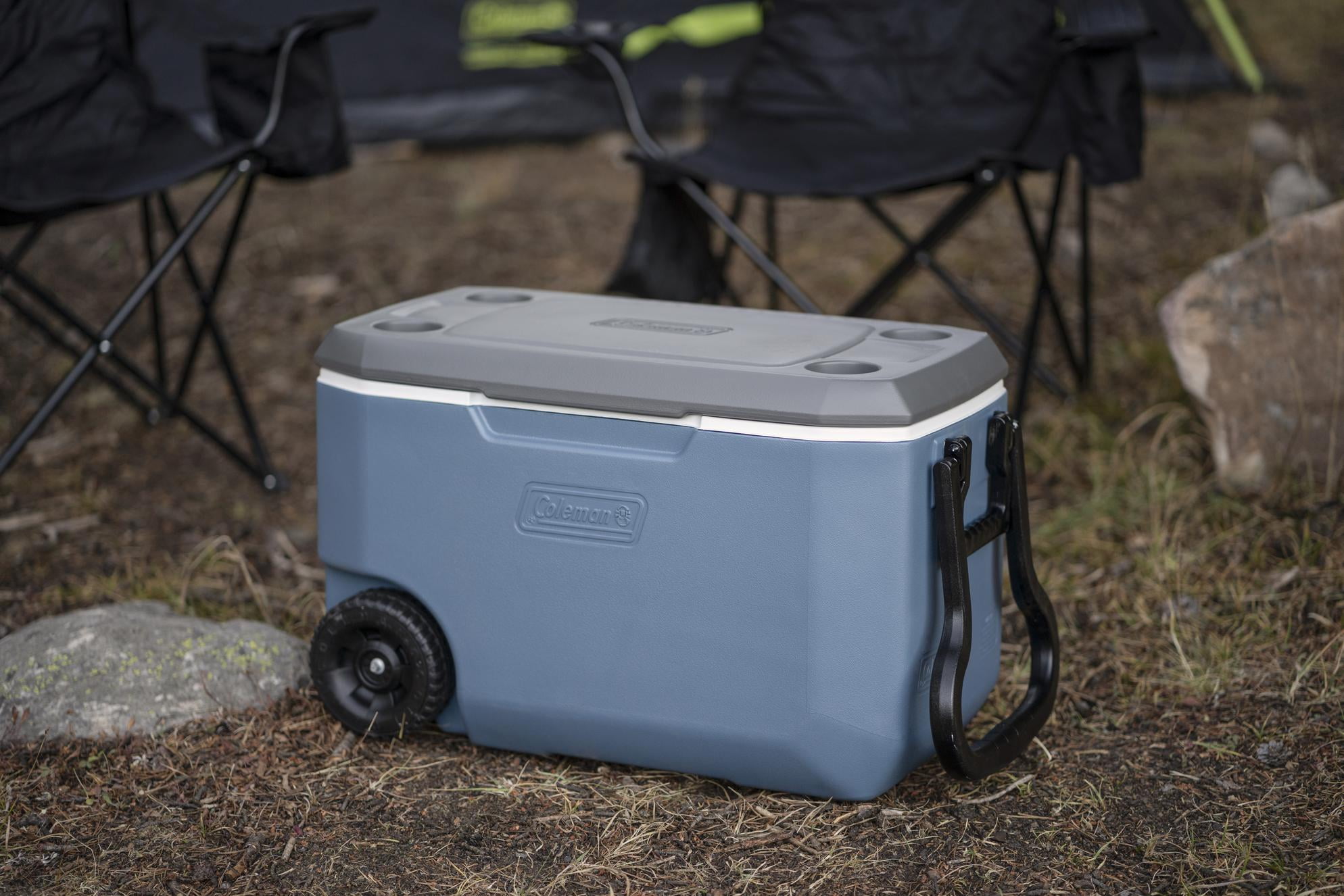 Coleman 62-Quart Xtreme 5-Day Hard Cooler with Wheels, Blue 