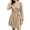 Khaki, variant on Cmfcve Wrap Dresses for Women A-Line Casual Long Sleeve v Neck Tie Waist Mini Dress