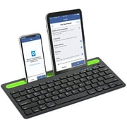 RIIEYOCA Multi-Devcie Bluetooth Keyboard, Dual Mode & Rechargeable Slim Wireless Keyboard, Switch to 2 Devices