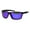 Black Blue Mirror, variant on Polarized Mens Classic Light Weight Plastic Warp Around Sport Sunglasses Black Blue Mirror