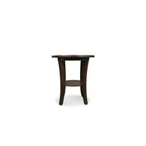 Classic Comfort Side Table - Round End Table with Drawer & Shelf - Solid Wood, Chocolate Cherry Finish - Bedroom Living Room Accent Table