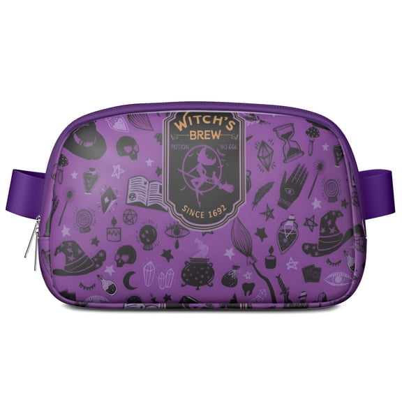 Witch's Brew Halloween Pattern Cute Fanny Packs for Women,Travel Waterproof Crossbody Fanny Bags Waist Purse for Women Anti Theft Adjustable Strap for Running Travel Cycling