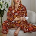 thumbnail image 6 of Uemuo Autumn Forest3 Pattern Womens Pajama Sets,PJ Set for Women,Pajamas for Women Logo,Long Sleeve Pajama Set for Women,Soft Long Sleeve Top With Pants-Small, 6 of 9