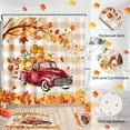 thumbnail image 2 of 4 Pcs Shower Curtain Sets, Autumn Pumpkin Thanksgiving Waterproof Bathroom Sets with Non-Slip Rugs, Toilet Lid Cover and Bath Mat, 12 Hooks, Accessories Modern Home Bathroom Decor 72" X 72", 2 of 6