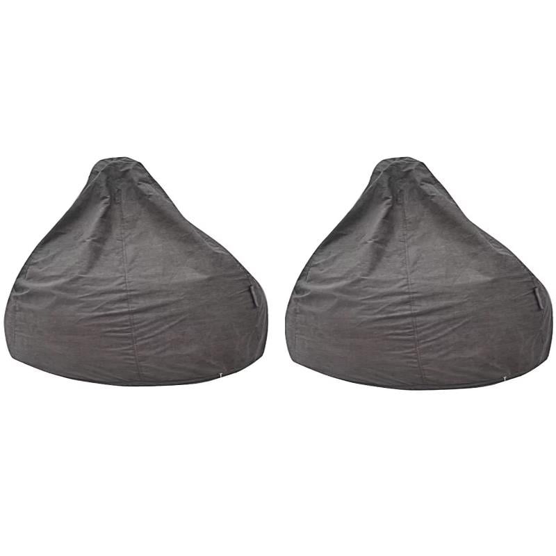(Set of 2) Modern Bean Bag Chair in Grey Walmart Canada