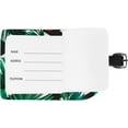 thumbnail image 6 of GZHJMY Summer Floral Pattern Palm Luggage Tags Set of 2, PU Leather Travel ID Label with Privacy Name Card Cover for Travel Bag Suitcase Decoration, 6 of 6