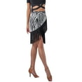 thumbnail image 3 of Asymmetrical Wrap Fringe Skirt Short Dance Skirt For Latin Tango Practice Social Events, 3 of 6