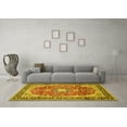thumbnail image 3 of Ahgly Company Machine Washable Indoor Rectangle Medallion Yellow Traditional Area Rugs, 6' x 9', 3 of 4