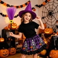 thumbnail image 5 of G`irls Halloween Skeleton Print Tutu Skirt Outfit Set, Witch Hat and Broom Accessory Pack for K_ids Party Dress Up, 5 of 6