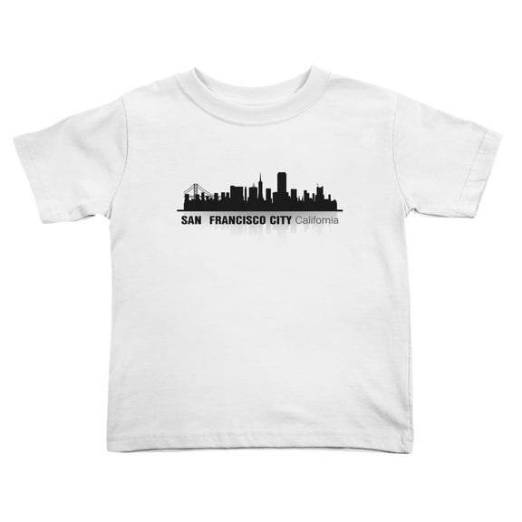 San Francisco City California Silhouette Cute Toddler Tshirts for Boys Girls (White, Youth XL)