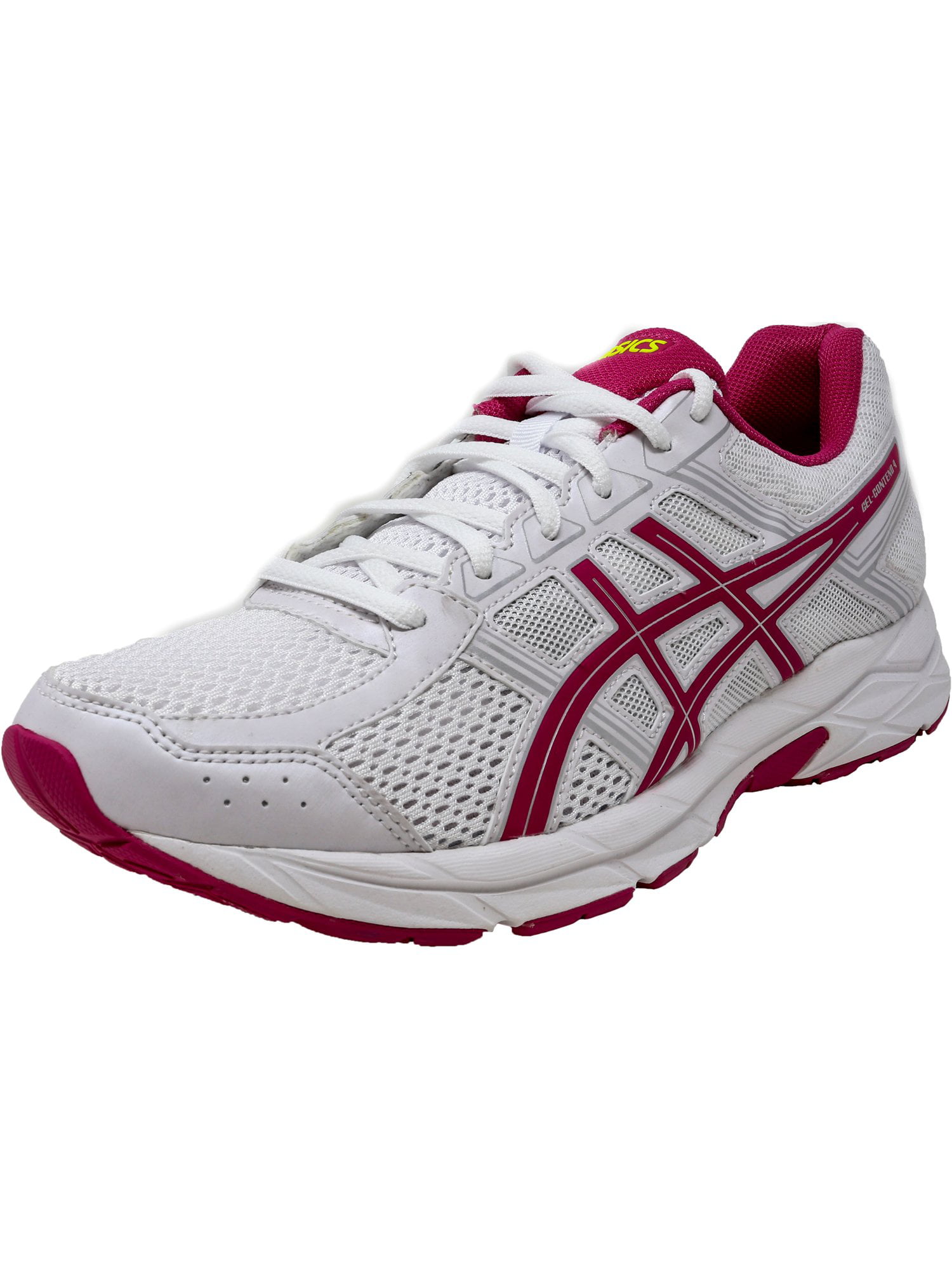 Asics Women's Gel-Contend 4 White / Pink Peacock Silver Ankle-High Running  Shoe  