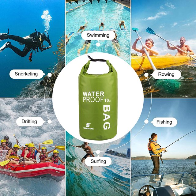 Bolsa Seca De Almacenamiento 3 bolsas secas impermeables para exteriores, bolsa flotante para kayak, Rafting, bolsa enrollable Sywqhk Libre de BPA