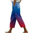 thumbnail image 3 of QATAINLAV Womens 2025 Summer Casual Drawstring Beach Capri Pants Trendy Gradient Color Straight Leg Cropped Trousers Plus Size Capris with Pocket Multicolor M Limited Time Sale, 3 of 6