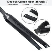 ROADNADO 700C Road Bike Fork Carbon Fiber Rigid Fork 700C*23/25MM 28.6mm Carbon Fiber Bicycle Fork Ultralight Front Forks for Road Bike Matte/Glossy Black