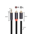 thumbnail image 4 of Cable RCA 1/1,8/3m 2 RCA Aux Cable de sonido Cable de 3,5 mm Conector estéreo a 2RCA Conector de de teléfono para altavoces, reproductor de Yotijar  Cable divisor de audio RCA, 4 of 8