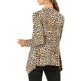 thumbnail image 4 of INSPIRE CHIC Women's Leopard Print Long Sleeve Open Front Cardigan Beige L, 4 of 8