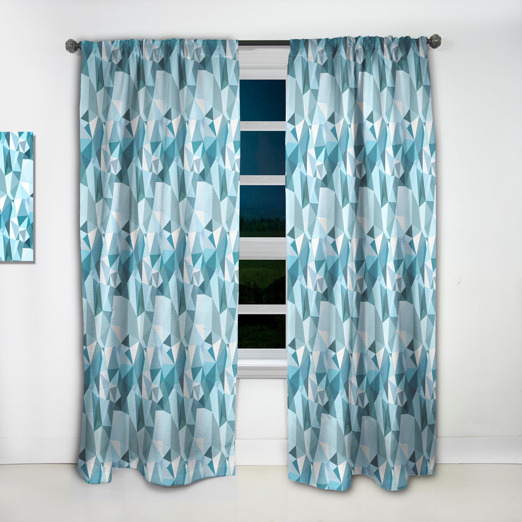 Designart 'Triangular Shapes Colourfields XXXIII' Abstract Curtain Panel
