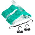 thumbnail image 2 of VECELO 20-Pack Velvet Clothes Hangers, 16.5in Heavy-Duty Hangers with Adjustable Clips, Non-Slip, Space-Saving, Green, 2 of 5