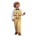thumbnail image 2 of LYHaoo Boys Formal Three Piece Long Sleeve Shirt Trousers Vest Toddler Kids Wedding Party Dress Outfit Boys Pant Sets for School Casual Sizes (2-3 Years), 2 of 7