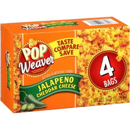 Pop Weaver Jalapeno Cheddar Cheese Microwave Popcorn, 4 count - Walmart.com