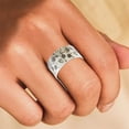 thumbnail image 4 of Clearance! Rings Kitecy Drawelry Personalized Birth Flower Ring Sterling Silver Engraved Month Floral 15 Wildflowers Daisy Finger Forever Love Wedding Promise Couple Rings Band Jewelry Gifts for Her, 4 of 7