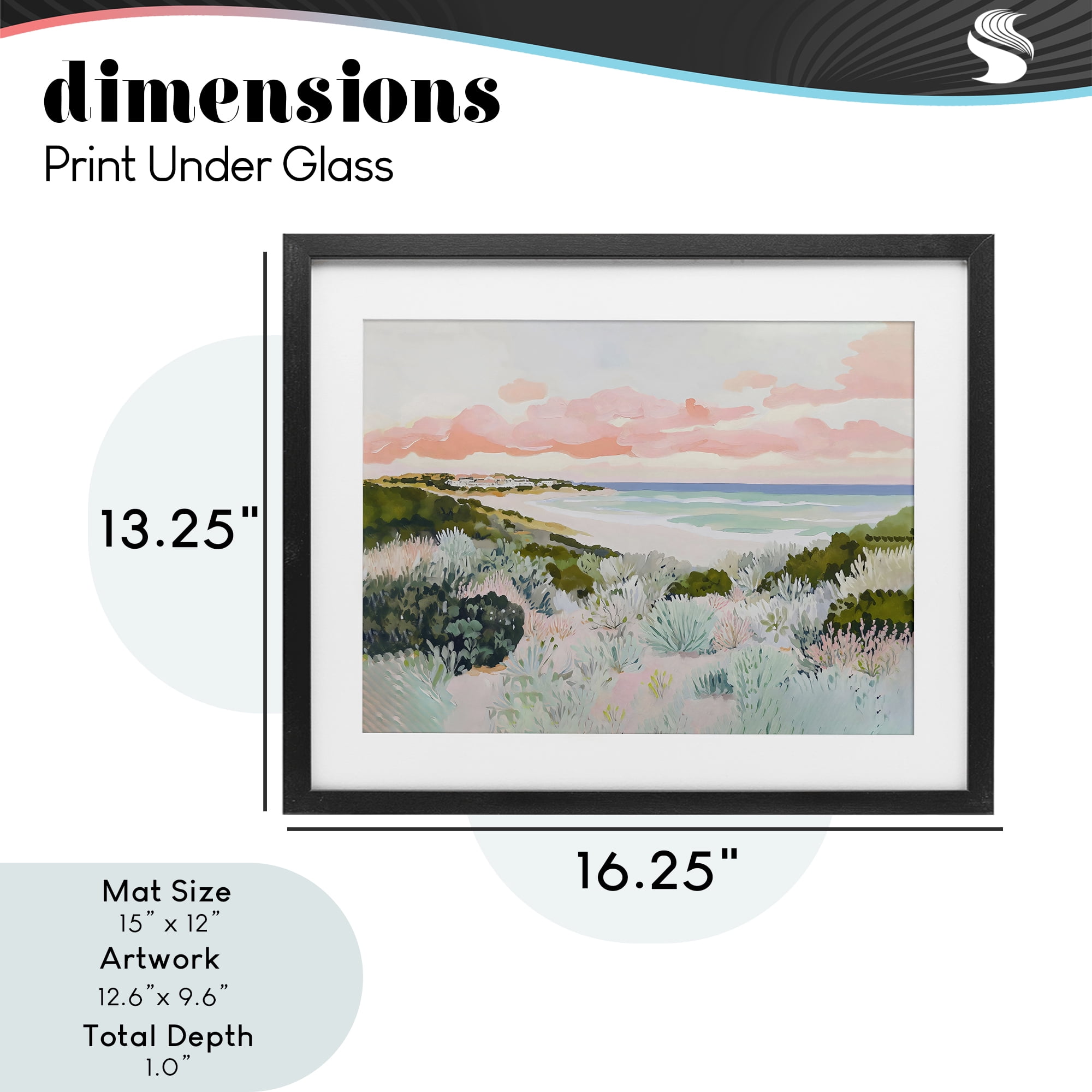 Stupell Industries Beach Grasses & Pastel Skies Black Framed Print Under Glass, design by The Prints Vibe