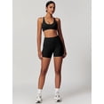 thumbnail image 4 of IDOPIP Women's 2 Piece Yoga Sets with Seamless Sports Bra and High Waist Shorts for Workout & Gym M Black, 4 of 9