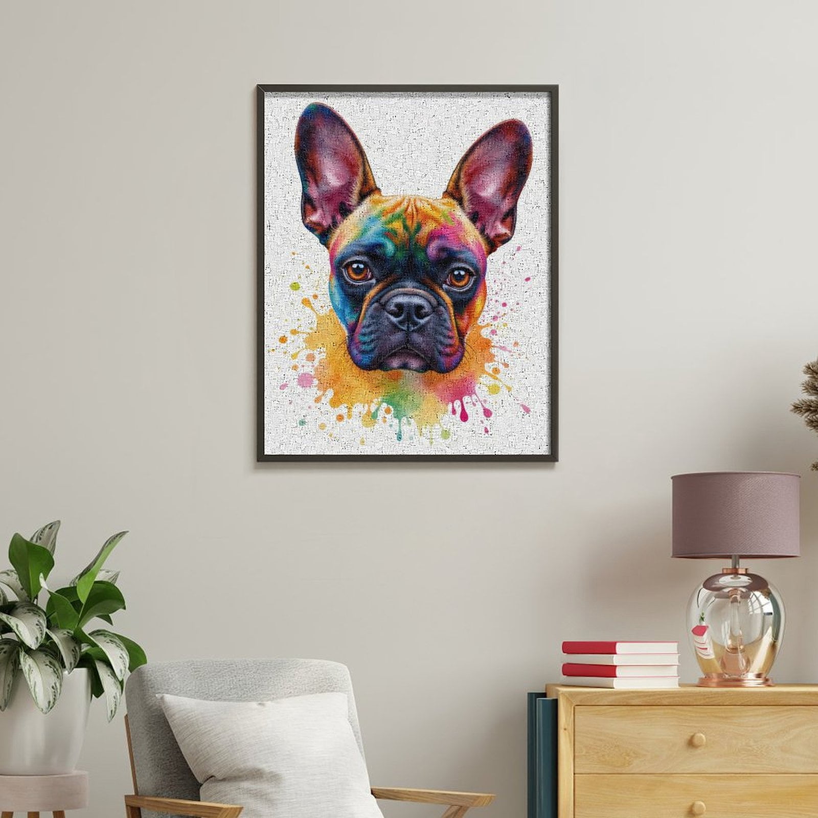 Paint By Numbers Kit for Adults Beginner - DIY Colorful Dog Portrait Art Splatter Canvas Painting Kits for Adults, Frameless Paint By Number for Adults for Home Wall Decor 16x20 Inch