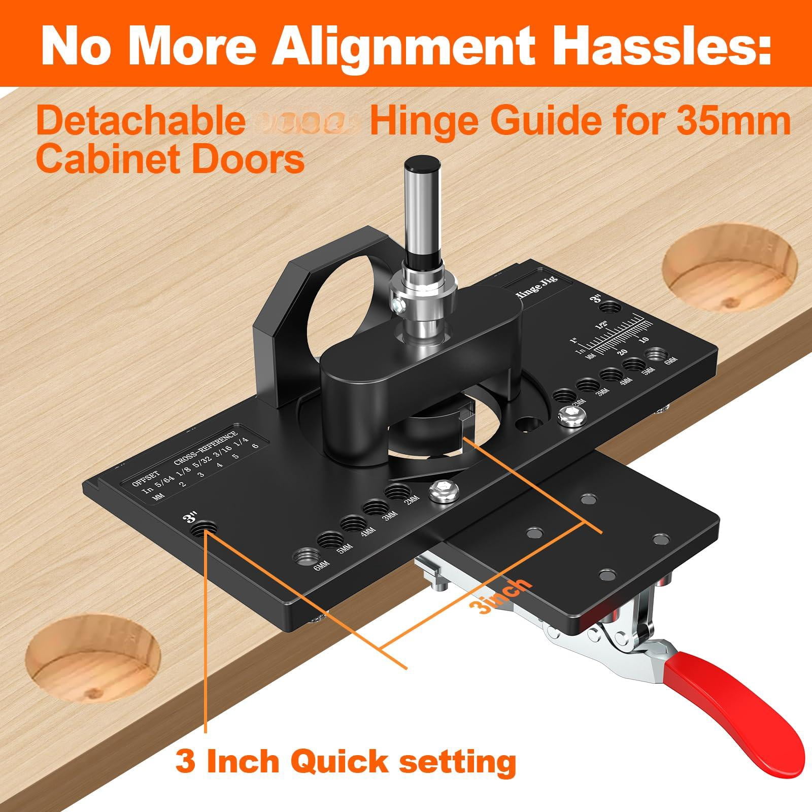 Concealed Hinge Jig With Quick Clamp And Dust Vacuum Adapter 35mm Cabinet Door Hinges Hole Drilling Hardware Jigs For Woodworking Mounting Tool