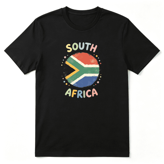 South Africa National Flag Cool Graphic Tee for Men and Women, Family Gift Party Cotton Short Sleeves T-Shirt