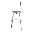 thumbnail image 2 of National Public Seating (5 Pack) NPS® 19"-27" Height Adjustable Heavy Duty Vinyl Padded Steel Stool With Backrest, Grey, 2 of 7